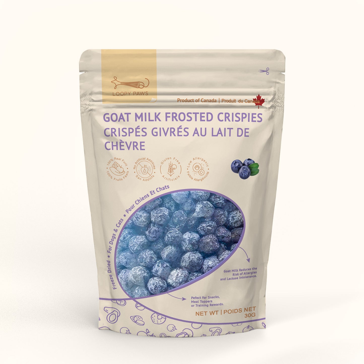 Goat Milk Frosted Crispies-Blueberry