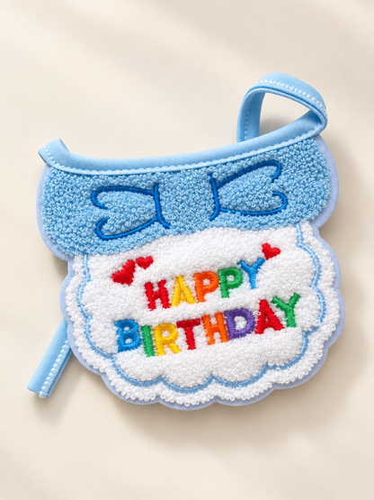 Happy Birthday pet bib - blue