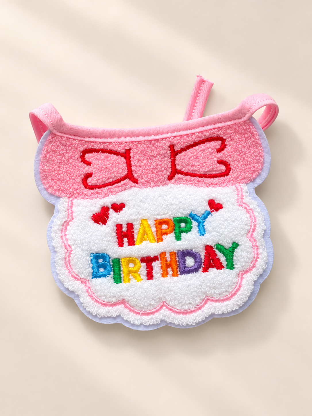 Happy Birthday pet bib - pink